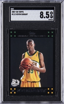 2007-08 Topps #112 Kevin Durant Rookie Card - SGC NM-MT+ 8.5